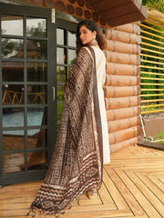 Label Roohani Beige Printed Khadi Cotton Kurta Set