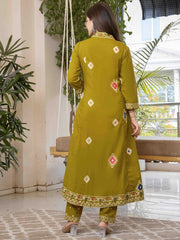 Women Ethnic Motifs Printed Pure Cotton Anarkali Kurta with Trousers & Dupatta