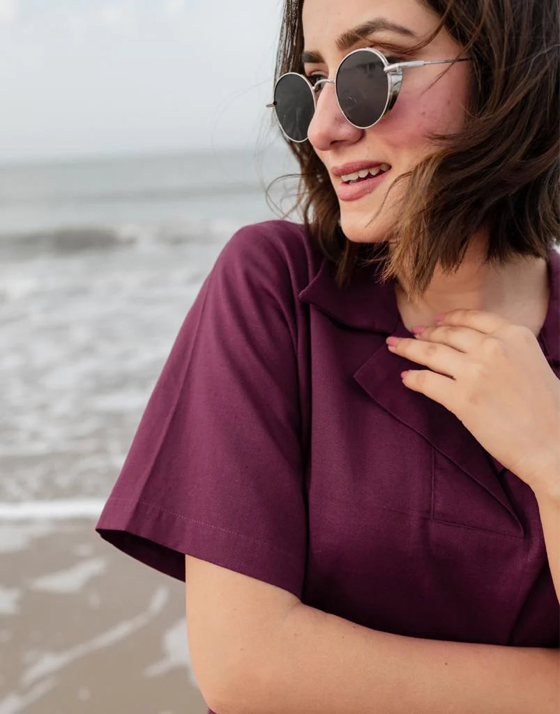 Mulberry Wine Cotton Co-ord Set