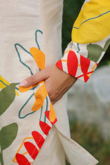 Off White Printed Cotton Flex Co-Ord Set HLM