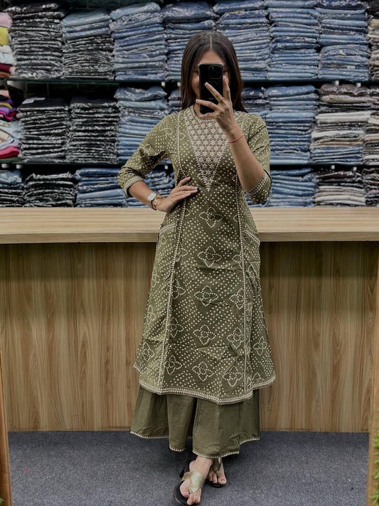 Green Anarkali Kurta Set