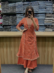 Orange Anarkali Kurta Set