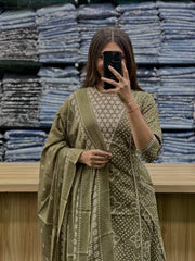 Green Anarkali Kurta Set