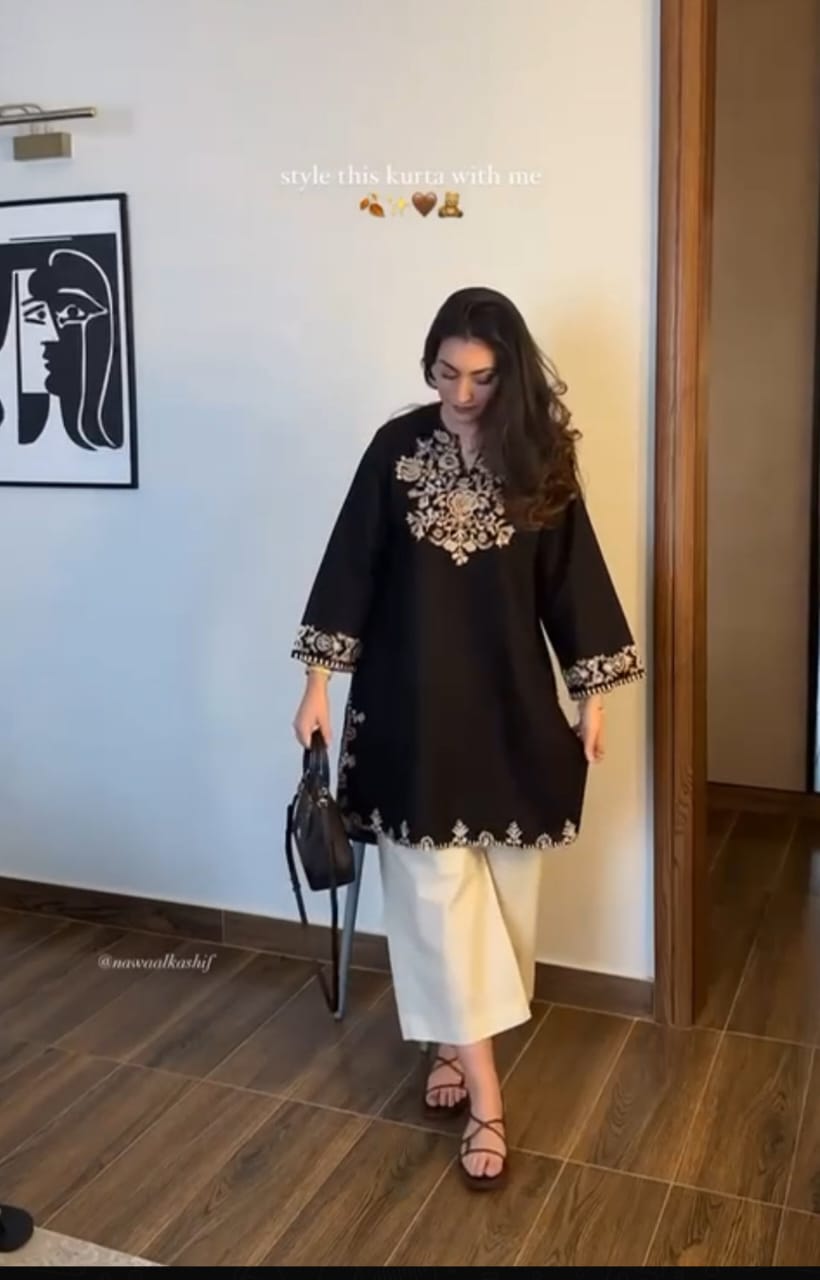 Black-Embroidered-Kurta-with-Straight-Pants