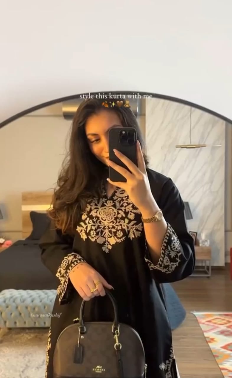 Black-Embroidered-Kurta-with-Straight-Pants