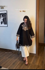 Black-Embroidered-Kurta-with-Straight-Pants