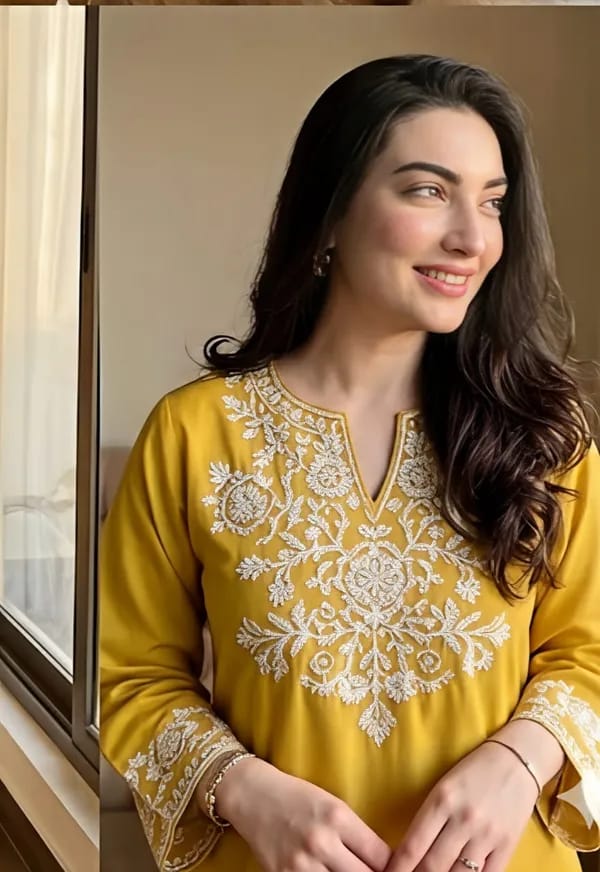 Mustard-Embroidered-Kurta-with-Straight-Pants