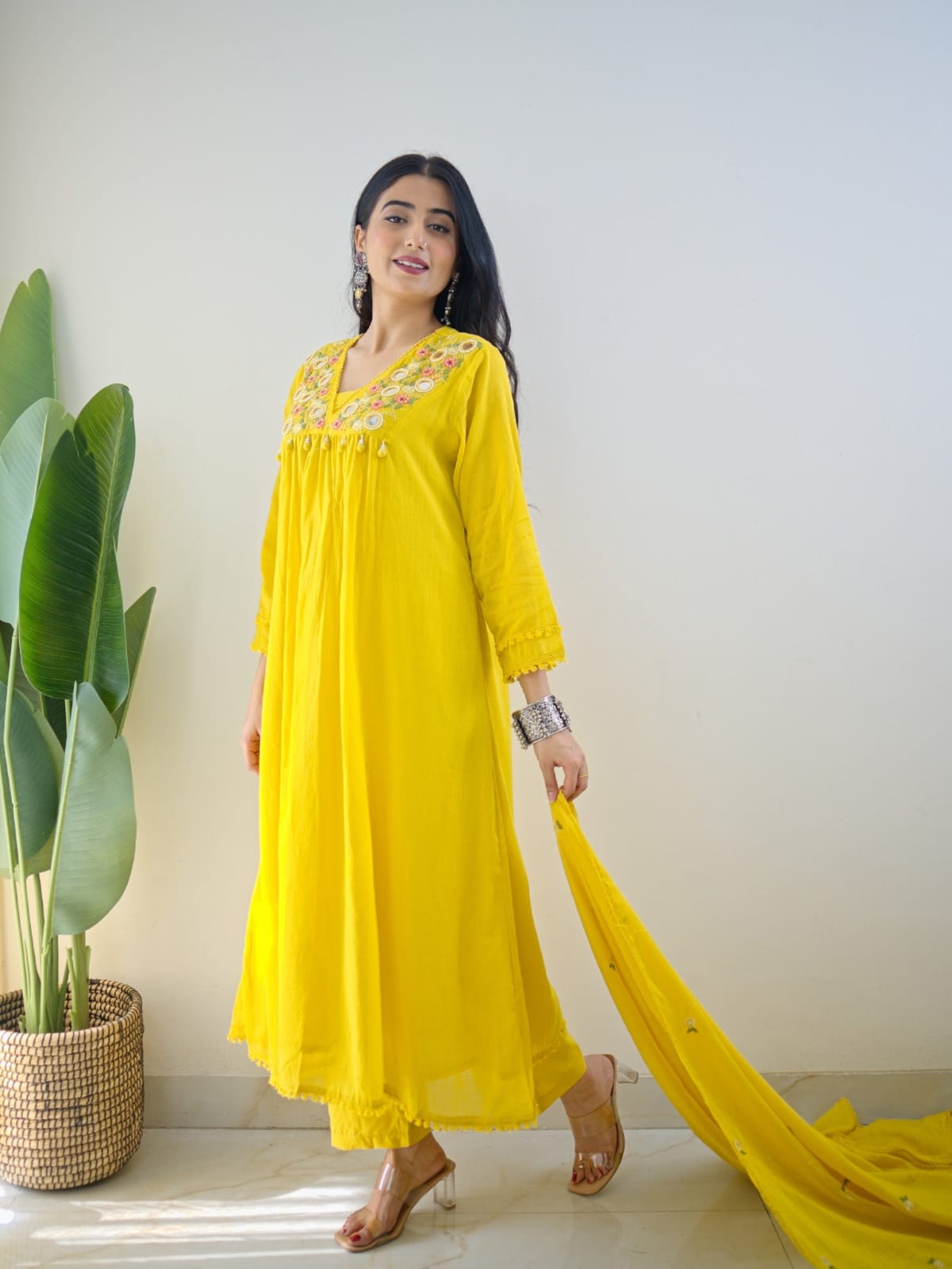Vibrant Yellow Traditional Kurta Set with Dupatta