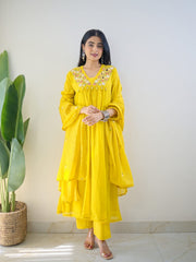 Vibrant Yellow Traditional Kurta Set with Dupatta