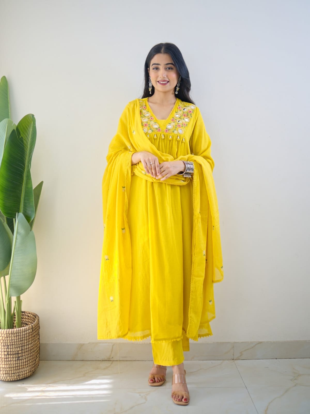 Vibrant Yellow Traditional Kurta Set with Dupatta