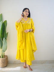 Vibrant Yellow Traditional Kurta Set with Dupatta