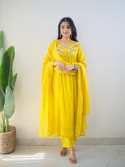 Vibrant Yellow Traditional Kurta Set with Dupatta